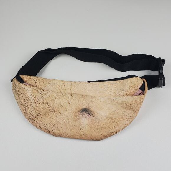 Fanny Pack Bag Hairy Belly Button Fat Stomach Zip Pocket Adjustable Buckle Waist - Picture 1 of 7